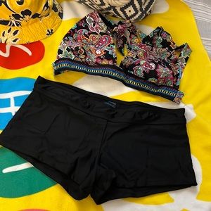Boy shorts style swimsuit bottom